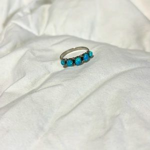 Sterling silver baby blue Opal ring.